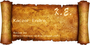 Kaczor Endre névjegykártya